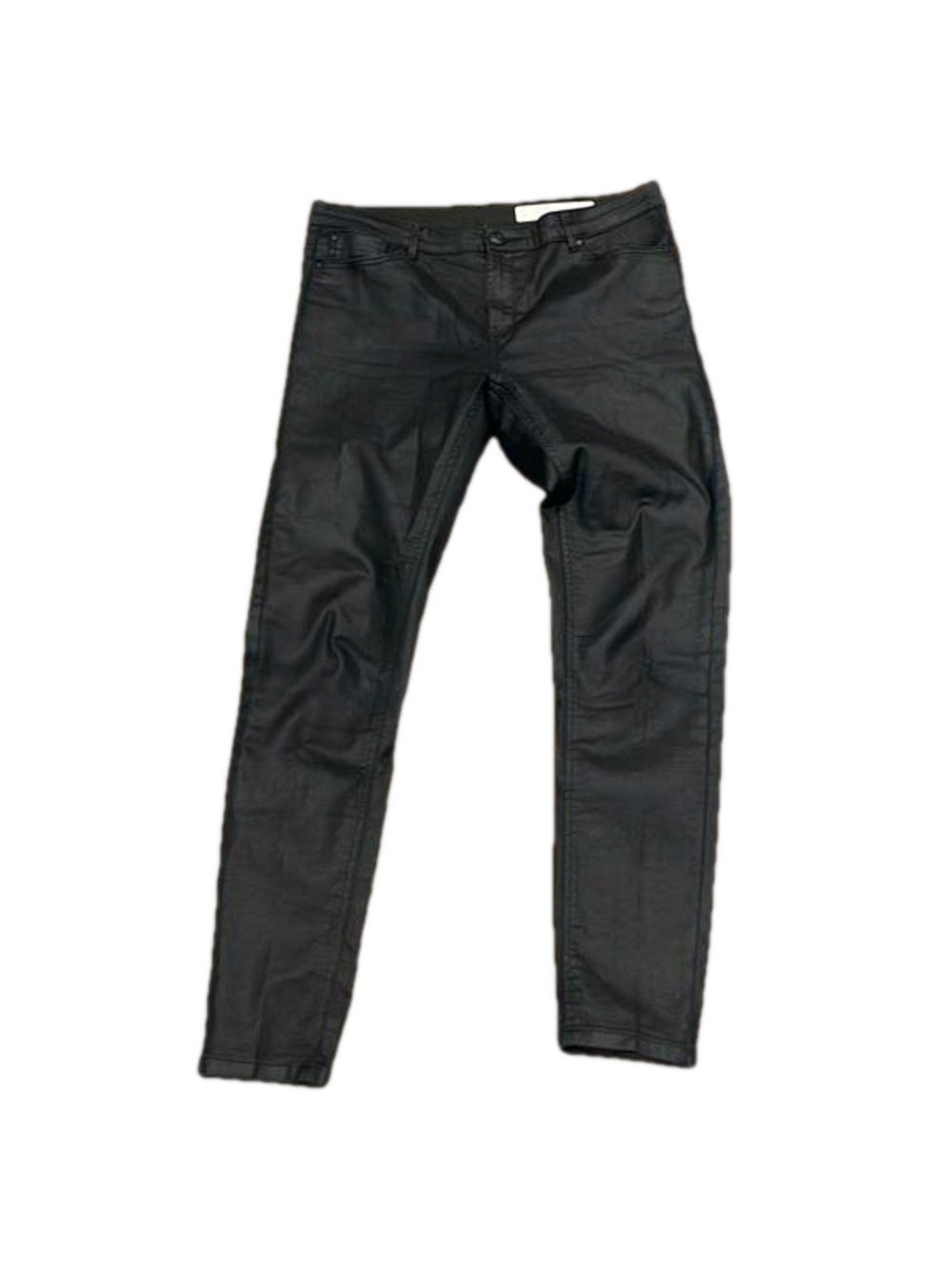 Esmara black super skinny black stretch zippered jeans with sheen